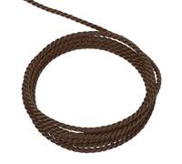 QUARKZMAN Cordón Trenzado Decorativo, 16 Yardas 2mm Cuerda Brillante de 3 Hebras para Manualidades, Bolsas de Regalo, Cortinas, Decoración Navideña, Color Marrón - 15m