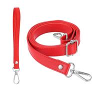 QUARKZMAN Correa De Bolso De Cuero Ajustable De Reemplazo 28-52 Pulgadas Correas De Bolso Cruzado Suave De PU Con Pulsera Para Bolsos Carteras Bolsos Bandolera Rojo/Plateado