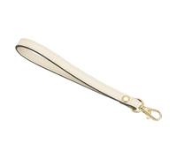 QUARKZMAN Correa de Muñeca de Cuero, 190mm/7.48" Llavero de Mano de Cuero Correa de Repuesto para Embrague Cartera Llavero Bolsa DIY (Beige, Oro)