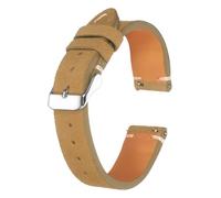 QUARKZMAN Correa De Reloj De Cuero 18mm De Ancho Banda De Reloj Piel De Vaca Ante De Primer Grano Con Hebilla De Acero Inoxidable Para Hombres Mujeres Marrón