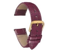 QUARKZMAN Correa De Reloj De Cuero 20mm Patrón En Relieve Correa De Reloj De Piel De Vaca Con Barras De Resorte Para Hombres Y Mujeres, Dorado Púrpura