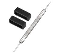 QUARKZMAN Correas de Banda de Reloj, Anillos de Fijación de Goma de 18mm de Ancho, Retenedores de Reloj de Silicona para Reloj Negro 1 Set