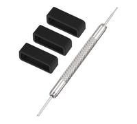 QUARKZMAN Correas de Banda de Reloj, Anillos de Fijación de Goma de 20mm de Ancho, Retenedores de Reloj de Silicona para Reloj Negro 1 Set