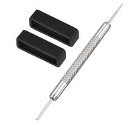 QUARKZMAN Correas de Banda de Reloj Anillos de Fijación de Goma para Reloj | 1 Set, de 26mm de Ancho, Retenedores de Reloj de Silicona, Negro