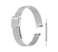 QUARKZMAN Correas De Reloj De Malla Para Hombres Y Mujeres, Correa De Reloj De Acero Inoxidable De Liberación Rápida Pulsera Milanese Ajustable Reemplazo De Muñequera Con (12mm, Plata)