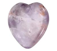 QUARKZMAN Cristales Corazón Piedras Sanadoras Amatista Pulgar Natural Amor Energía Positiva FENG Shui Palma Piedra Preciosa 1.2" Para Equilibrio Meditación Alivio Estrés Ansiedad Podero