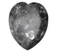 QUARKZMAN Cristales Corazón Piedras Sanadoras Labradorita Negra Pulgar Natural Amor Energía Positiva FENG Shui Palma Piedra Ansiedad Gema 1.6" Para Equilibrio Meditación Alivio Estrés