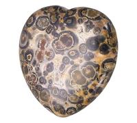 QUARKZMAN Cristales Corazón Piedras Sanadoras Piedra Leopardo Pulgar Natural Amor Energía Positiva FENG Shui Palma Piedra Preciosa Anti-Estrés 1.2" Para Equilibrio Meditación Alivio