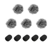 QUARKZMAN Cubierta de Micrófono Mini Parabrisas Peludo de Espuma de Micrófono de 8mm con Tapa Blanca y Negra para Micrófono de 0.5 A 1.2mm 1 Set