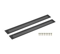QUARKZMAN Cubierta De Rejilla De Aire, 2Pcs 500 X 50mm Cubierta De Rejilla De Retorno De Aire Rectangular De Aleación De Aluminio Con Tornillos, Armario Zapatero Gabinete (Negro)