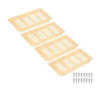 QUARKZMAN Cubierta de Rejillas de Ventilación, 4 Piezas 200 X 100mm Cubierta de Rejilla de Ventilación de Malla de Aleación de Aluminio, Rejilla de Ventilación Rectangular(Dorado)