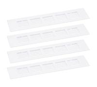 QUARKZMAN Cubierta de Rejillas de Ventilación, 4 Piezas 225 x 50mm - Cubierta de Rejilla de Ventilación de Malla de Aleación de Aluminio, para Armario de Zapatos y Armario (Blanco)