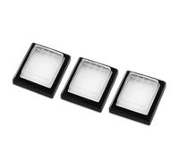 QUARKZMAN Cubierta protectora para interruptor basculante de 35x30x12mm x 3PCS, resistente al agua, rectangular, para barcos y garajes [Transparente Negro, Silicona]