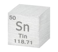 QUARKZMAN Cubo Estaño 0.5 Pulgadas Cubo Elemento Metálico Alta Densidad Cubo Densidad Metálica Para Colección Elementos Químicos Aplicación En Experimentos Educativos Científicos Plateado