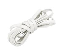 QUARKZMAN Cuerda de Cuero Plana de 3 Metros, Tiras de Cuerda de Cuero de 8mm para Hacer Manualidades DIY Pulsera Correa de Bolso, Puro Blanco
