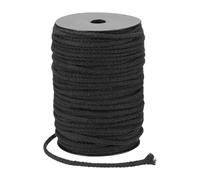 QUARKZMAN Cuerda De Macramé 5mm X 295 Pies Cuerda De Algodón Natural Hecha A Mano 8 Hebras Trenzadas para Colgadores De Plantas Atrapasueños Artesanías Decoración del Hogar Negro
