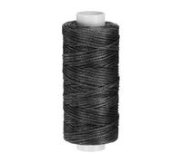 QUARKZMAN Cuero Costura Encerado Hilo, 55 Yardas / 50m 0.8mm 150D Plano Poliéster Multiusos Hilo para Cuero Artesanía, Encuadernación, Zapato Reparación, Negro