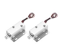 QUARKZMAN DC 12V 0.8A Cerradura Electromagnética Mini Para Puerta Cajón 2.1x1.6x1.1Pulgadas Diseño Lengüeta Hacia Abajo Función Magnética Para Seguridad De Gabinete Cajón 2 Pcs