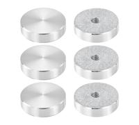 QUARKZMAN Disco de Aluminio Redondo con Rosca M8 de 30 mm de Diámetro, 6 Piezas, Adaptador de Disco de Círculo de Aluminio para Mesa de Vidrio, Color Plata