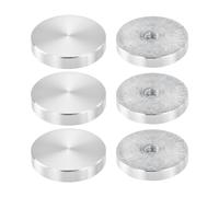 QUARKZMAN Disco de Aluminio Redondo de 40 mm de Diámetro con Rosca M8, 6 Piezas de Hardware, Adaptador de Disco de Círculo de Aluminio para Mesa de Vidrio, Color Plata