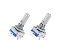 QUARKZMAN EC11 Codificador Código Interruptor Potenciómetro x 2uds 360 Grados Rotatorio para Volumen Control o Selección de datos en LED o LCD Pantalla, [7 Pasadores 20mm Eje]