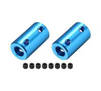 QUARKZMAN Eje Acoplamiento 8mm a 8mm Diámetro x 2uds Robot Motor Rueda Rígido Acoplador Conector Conjunto Conector para 3D Impresora CNC Máquina Codificador bricolaje, [Azul]