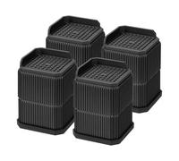 QUARKZMAN Elevadores Cama Cuadrados Y Apilables Uso Pesado 2 Pulgadas Y 3.7 Pulgadas Elevadores Muebles Plástico para Piernas Escritorio Silla Mesa Sofá Lavadora Refrigerador Negro