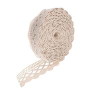 QUARKZMAN Encaje Cinta 1.57" x 10 Yardas Beige Hueco Algodón Encaje para Tela Boda Decoración Regalo Papel