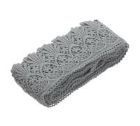 QUARKZMAN Encaje de Algodón Vintage de Ganchillo 3" x 4.8 yardas Gris Oscuro Cinta de Encaje Elástico para Bordes para Manualidades de Scrapbooking Ropa Cortina Mantel Funda de Sofá