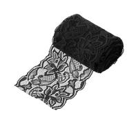 QUARKZMAN Encaje Elástico Floral Negro De 3 Pulgadas De Ancho Y 5 Yardas De Largo, Tira De Encaje Estirable Bordado Para Costura, Manualidades DIY, Envoltura De Regalos, Ramos