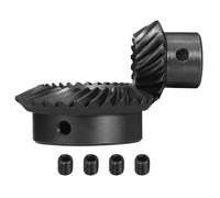 QUARKZMAN Engranaje Cónico Helicoidal Rectificado A 90 Grados 1:2 Para Eje Y Agujero 2 Piezas Módulo 1.5 Agujero De 10mm 15 Dientes A La Izquierda Y Agujero De 12mm Con Chavetero De 4x1.8mm