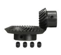 QUARKZMAN Engranajes Cónicos Espirales Rectificados De 90 Grados 1:2 Para Eje Y Agujero 2 Piezas Mod 1.5 Agujero De 12mm 18 Dientes Izquierdo Y Agujero De 14mm Con Chavetero De 5x2.3mm 36