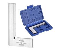 QUARKZMAN Escuadra De Maquinista 3.15" x 1.97" x 0.22" Escuadra De Ingeniero De Acero Al Carbono Para Carpintería De Precisión Regla De Ángulo Recto De 90 Grados Con Base Ancha