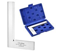 QUARKZMAN Escuadra De Maquinista 4.92" x 3.15" x 0.22" Escuadra De Ingeniero De Acero Al Carbono Precisión En Carpintería Regla De Ángulo Recto De 90 Grados Con Base Ancha Para Trazado