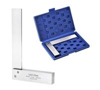 QUARKZMAN Escuadra De Maquinista 6.3" x 3.94" x 0.57" Escuadra De Ingeniero | Regla De ángulo Recto 90 Grados, Acero Al Carbono, Precisión, En Carpintería, Con Base Ancha, Para Trazado