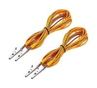 QUARKZMAN ESD Tierra Conexión Cable Cordón con Cocodrilo Clip 5m/197" Largo Amarillo Tierra Antiestática Alambre Cable Clip para Eliminar Conductor Electrostática, Paquete de 2