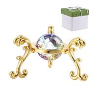 QUARKZMAN Esfera De Cristal Redonda De 20 mm Con Soporte Bola Decorativa De Cristal Con Efecto Grieta De Hielo Pisapapeles Caja De Regalo Para Decoración Del Hogar Artículo Decorativo