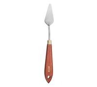QUARKZMAN Espátula De Pintura 2.36" X 0.98" Hoja De Acero Inoxidable En Forma De Lágrima 8.07" De Longitud Espátulas De Pintura Con Agujero Mango De Madera De Haya Para Óleo, Rojo/Plateado
