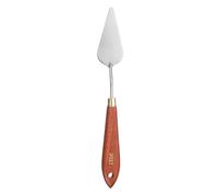QUARKZMAN Espátula De Pintura 2.95" x 1.3" Hoja De Acero Inoxidable En Forma De Lágrima 8.66" Longitud Espátula De Pintura Con Mango De Madera De Haya Y Agujero Para Óleo, Rojo/Plateado