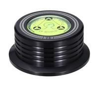 QUARKZMAN Estabilizador De Peso De Grabación 50Hz,3"x1.3" 265g Abrazadera De Vinilo De Aluminio con Nivel De Burbuja Estabilizador De Disco Giratorio Amortiguador De Vibraciones, Negro