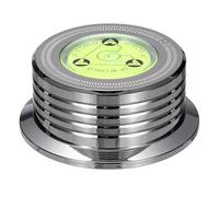 QUARKZMAN Estabilizador De Peso para Grabación De 50Hz, Abrazadera De Aluminio Y Vinilo De 3"x1.3" 265g con Nivel De Burbuja Estabilizador De Plato Giratorio Amortiguador, Negro Cromado