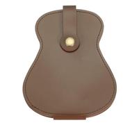 QUARKZMAN Estuche Portapúas para Guitarra de Cuero PU Artificial Estuche para Púas de Guitarra Acústica y Eléctrica Marrón Oscuro