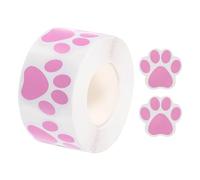 QUARKZMAN Etiquetas Adhesivas Rosas de 500 Piezas Pegatinas de Huellas de Pata de Perro de 1.5" Pegatinas de Huellas de Oso para Niños y Maestros para Manualidades y Fiestas