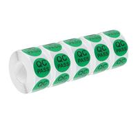 QUARKZMAN Etiquetas de Pase de Control de Calidad de Inventario de 25 mm/1" en Verde para Inventario de Almacén, 5 Rollos de 2500 Piezas