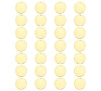 QUARKZMAN Etiquetas Redondas de Latón, 28 Pcs de 12 mm/0.5" Disco de Estampado de Latón en Blanco con Agujero para Manualidades Diy Colgantes Etiquetado Fabricación