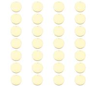 QUARKZMAN Etiquetas Redondas de Latón, 28 Pcs de 20 mm/0,8" Disco de Latón en Blanco con Agujero para Estampado de Etiquetas para Manualidades, Colgantes Y Etiquetado de Fabricación