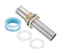 QUARKZMAN Extensión de Vástago de Montaje de Grifo 6"x 1.25" Tubo de Acero Inoxidable Extensión de Grifo Prolongador de Rosca Fija de Altura Elevada con Tuerca y Arandela de Goma
