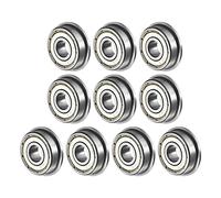 QUARKZMAN F608ZZ Brida Bola Rodamiento x 10uds Cromo Acero Doble Blindado para Mecánico Equipo y Electrodomésticos, [ID 8mm x OD 22mm x T 7mm]