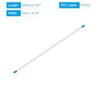 QUARKZMAN FFC FPC Cable Plano Flexible 7 Pines Paso 0.5mm Longitud 200mm (Tipo A) Para LCD Impresora 3D Cámara DVD TV Laptop Audio Paquete De 10