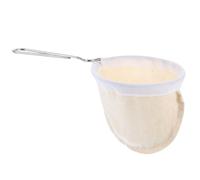 QUARKZMAN Filtro de Café de Tela de Franela, Colador de Café Reutilizable Hecho a Mano con Mango de Acero Inoxidable, Accesorios de Café para Casa, Oficina Y Cafetería, Color Beige